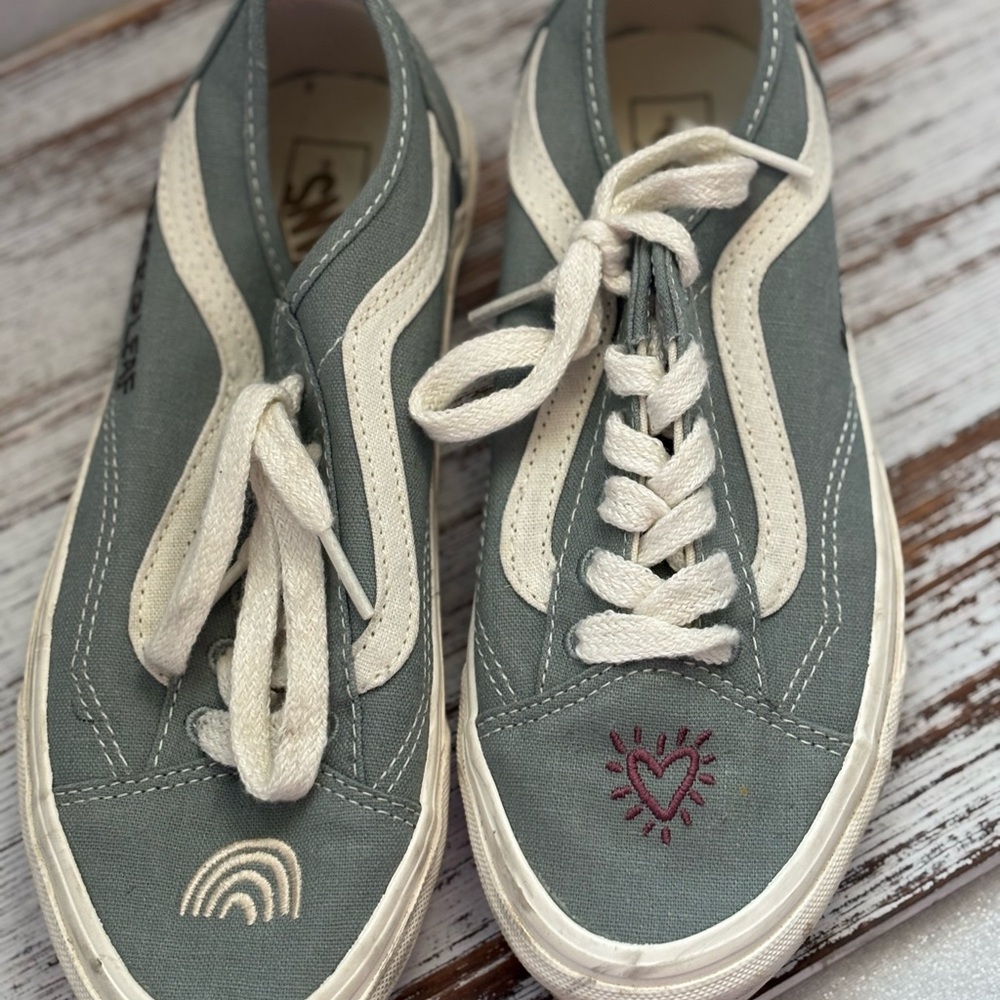 Vans Gray and Cream Women's Sneakers